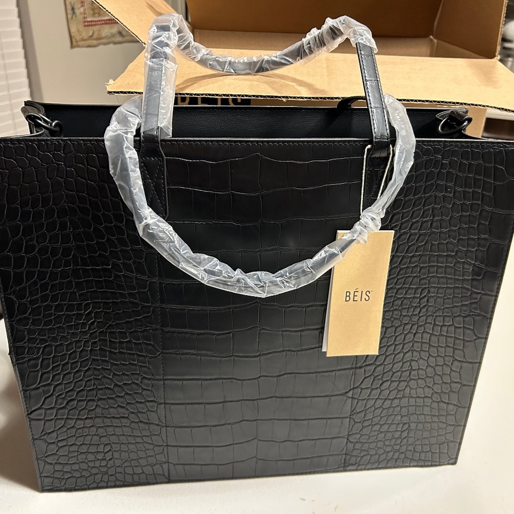 BEIS Large Work Tote in Croc